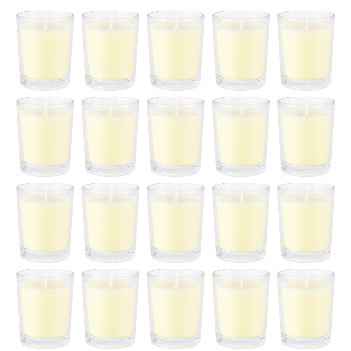 Set of 20 x 2.0 oz Votive Citronella Candles in Glass Cup Decorative Candle Yellow Citronella Tea Lights Indoor Outdoor Patio Scented Candles Bulk…