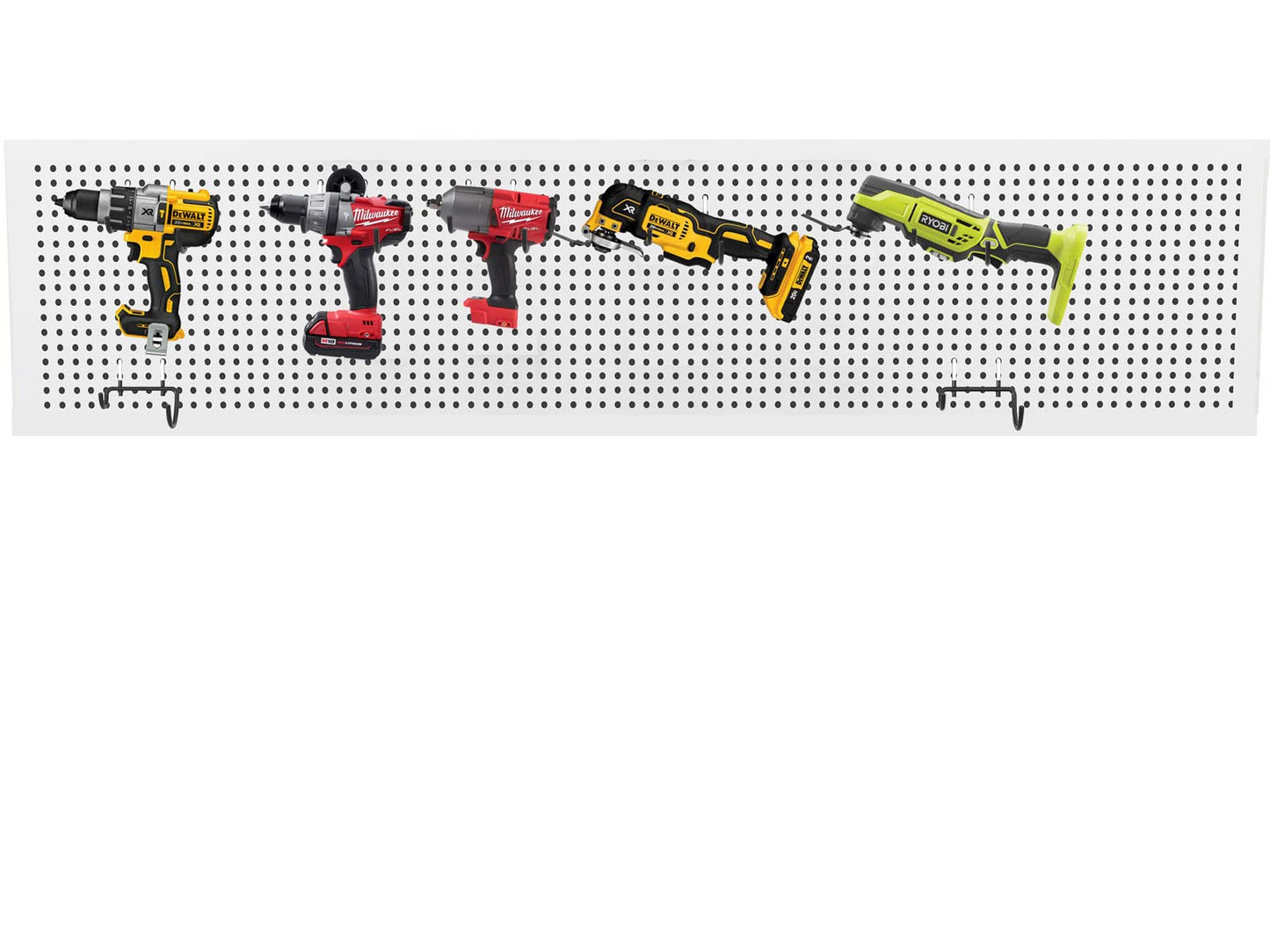 KINOMI 24 Pack Pegboard Hooks Heavy Duty Pegboard Drill Holder Power Tool Holder, Value Set, Large Pegboard Accessories and Hooks for Tools, Power Drills, Art and Craft Supplies etc