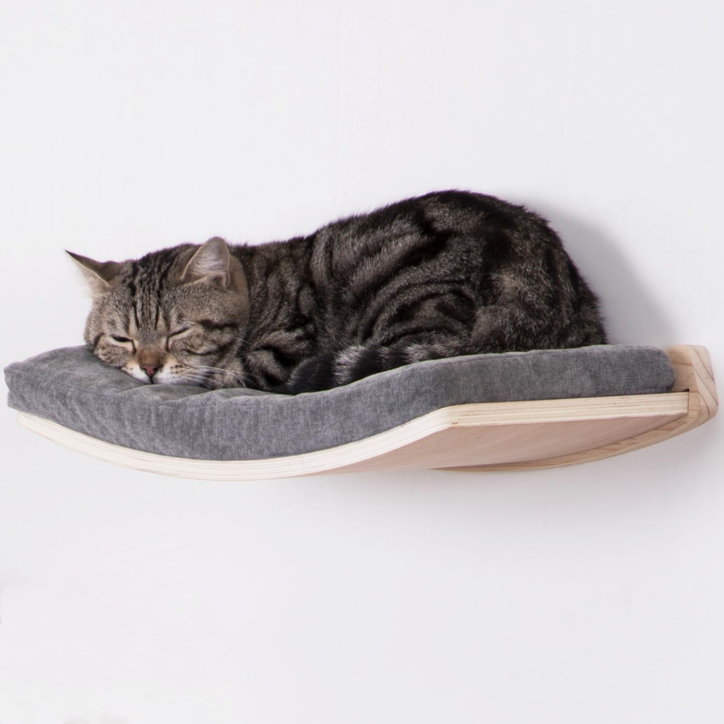 COOLEX Curved Cat Shelves and Perches, Floating Cat Wall Bed with Comfortable Cushion
