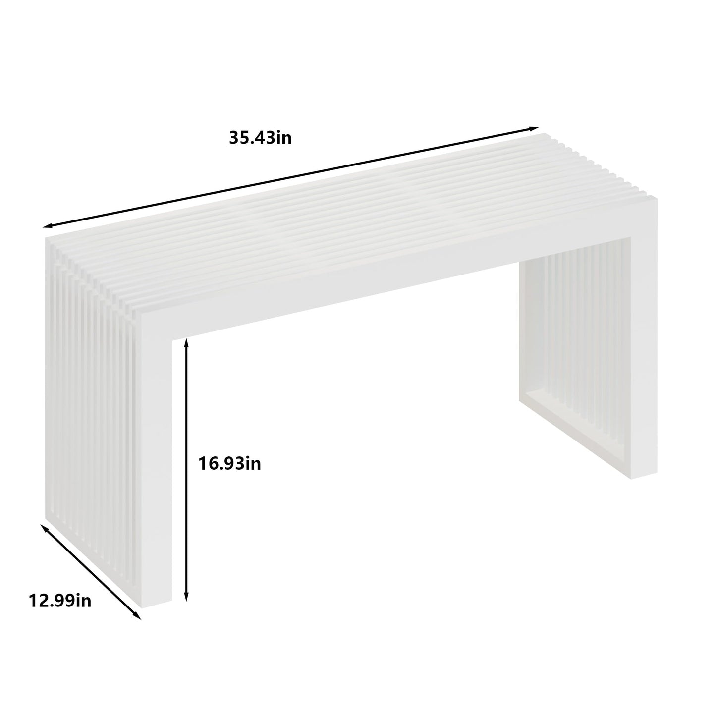 APRTAT Bamboo Dining Bench Indoor Long Entryway Shoe Rack Benchs,Outdoor Modern Wood Benches 35 Inch Bamboo Bench for Living Room Hallway Bedroom Bathroom White
