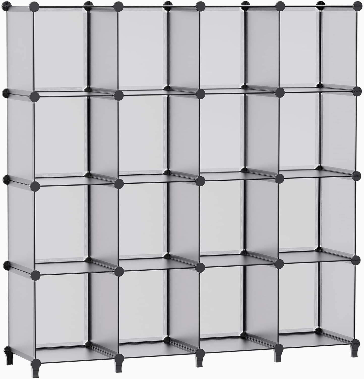HOMIDEC Closet Organizers and Storage, 16 Cube Storage Organizer, Portable Closet Organizer Cubes Shelves for Clothes, Bedroom, Wardrobe, Kids Room, Bathroom, Grey