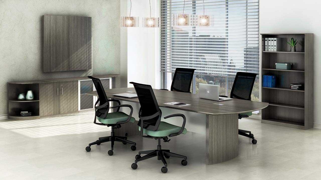 Safco Medina Modern Office Conference Meeting Room Table, 10', Gray Steel