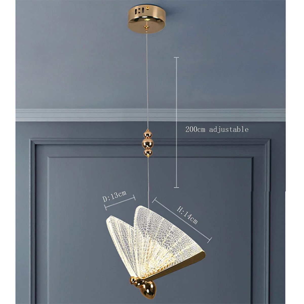 Chandelier, Chandelier Ceiling Lamp Modern LED Pendant Lamp Glass Hanging Lamp Living Bedroom Decoration Lighting Fixtures Butterfly Chandelier Fancy Bar Indoor Lamp Pendant Light Home Decor Lamp(Colo