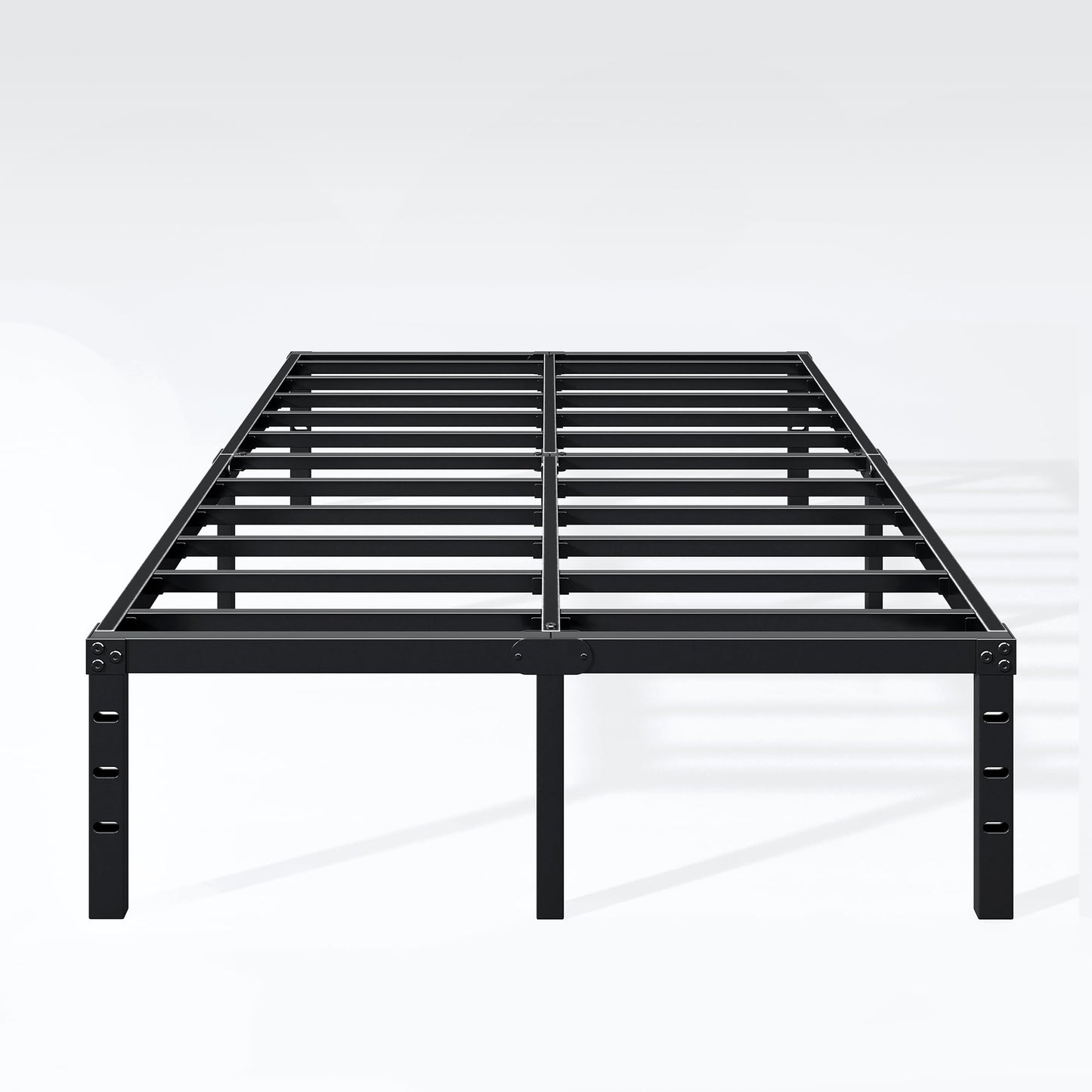 Hafenpo 18 Inch Full Bed Frame - Sturdy Metal Platform Full Size, No Box Spring Needed, Heavy Duty, Easy Assembly, Strong Bearing Capacity, Under Bed Storage, Black