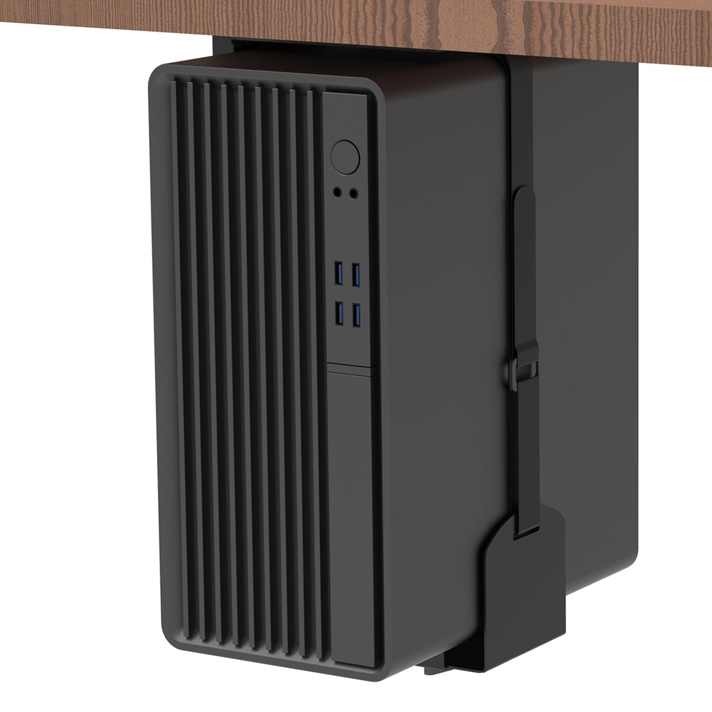 Bylitco Universal Wall or Under Desk CPU Mount, Small PC/NAS Bracket – 4.5 to 9.2 inch Wide Computer Holder, Space-Saving Design with Safety Lock,Max Load 32Lbs