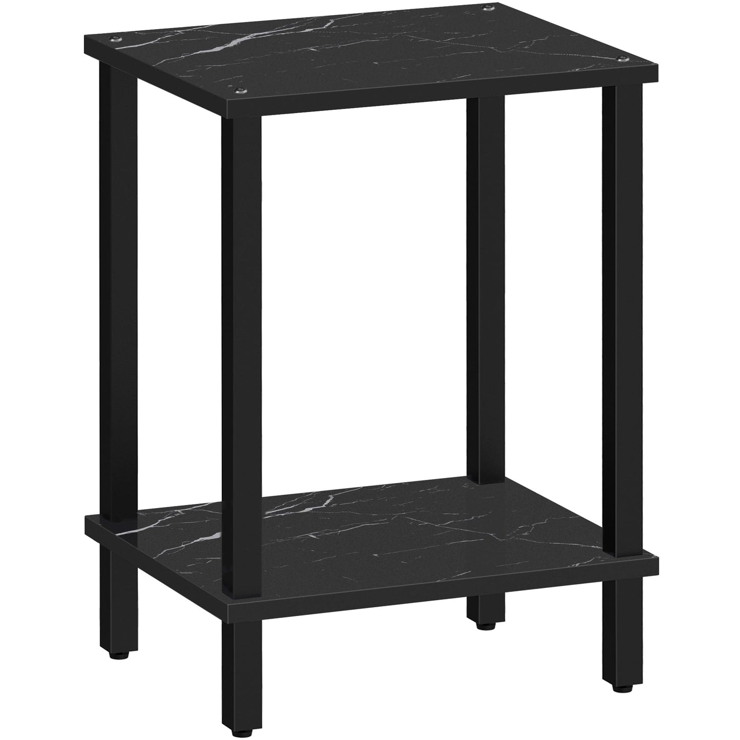 TUTOTAK End Table, Side Table, Nightstand, 2-Tier Storage Shelf, Sofa Side Table for Small Space, Living Room, Bed Room TB01BMK034