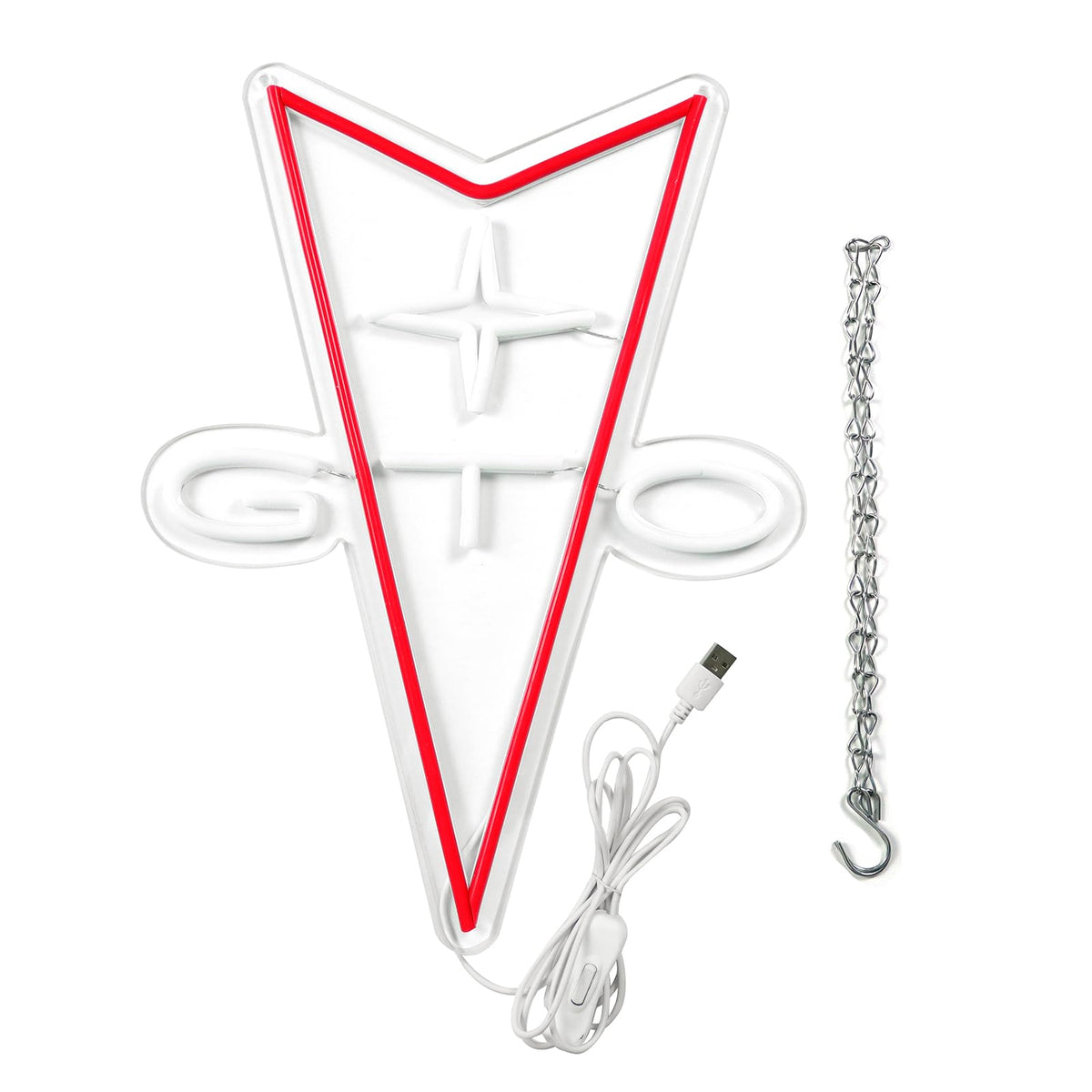 AHlove GTO Neon Car Signs for Store Wall Decor, Led Business Sign Suitable for Man Cave、Bedroom、Garage、Party, Birthday、Christmas Gifts for Boys 5V Power Adapter 16 * 12Inch(white+red)