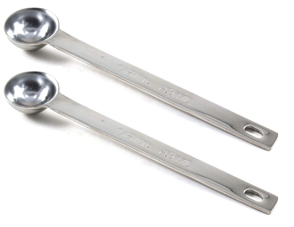 RSVP International- Endurance Stainless Steel 1/2 Teaspoon Measuring Spoon,Silver - 2 pack