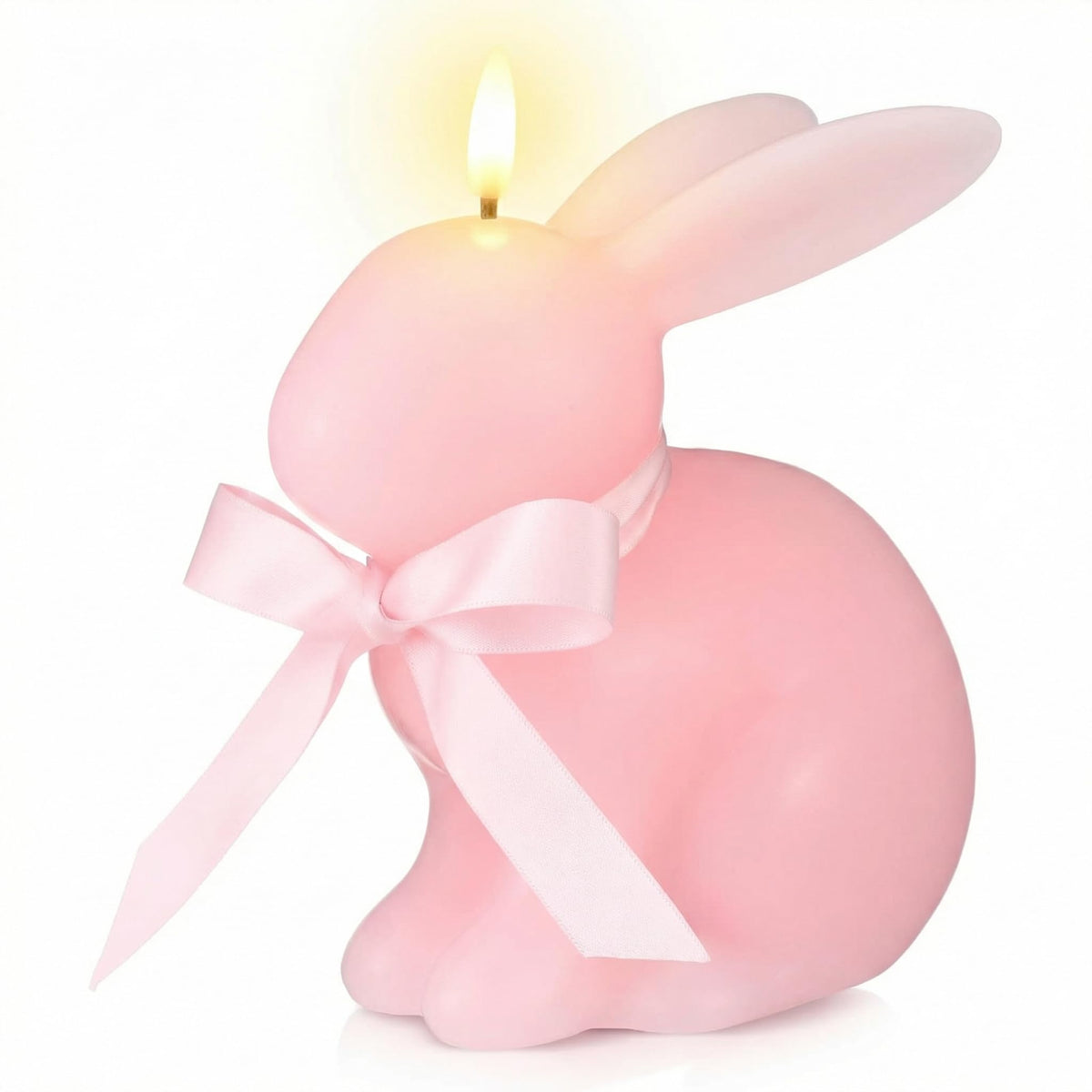 Baquler Easter Bunny Flameless Candle, Easter Real Wax Carved Led, Scented Bunny Shape Flameless Candle Set for Home Living Room Bedroom Party Decoration Centerpiece Table Home Decor (White)