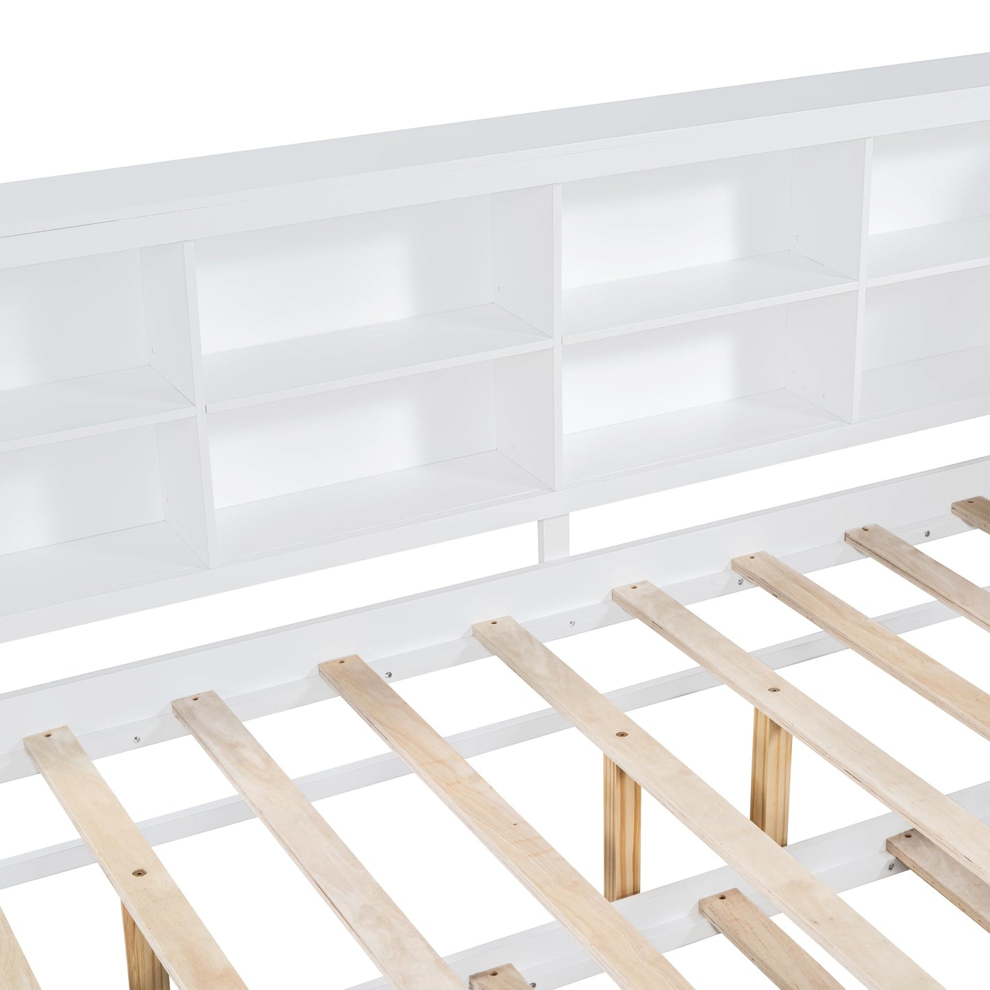 Ball & Cast Full Size Daybed W/Twin Size Trundle,Day Bed with Pop Up Trundle Bed W/USB Charging Ports,Wooden Sofa Bed W/Storage Shelf,No Box Spring Needed,for Bedroom,Guest Room,White