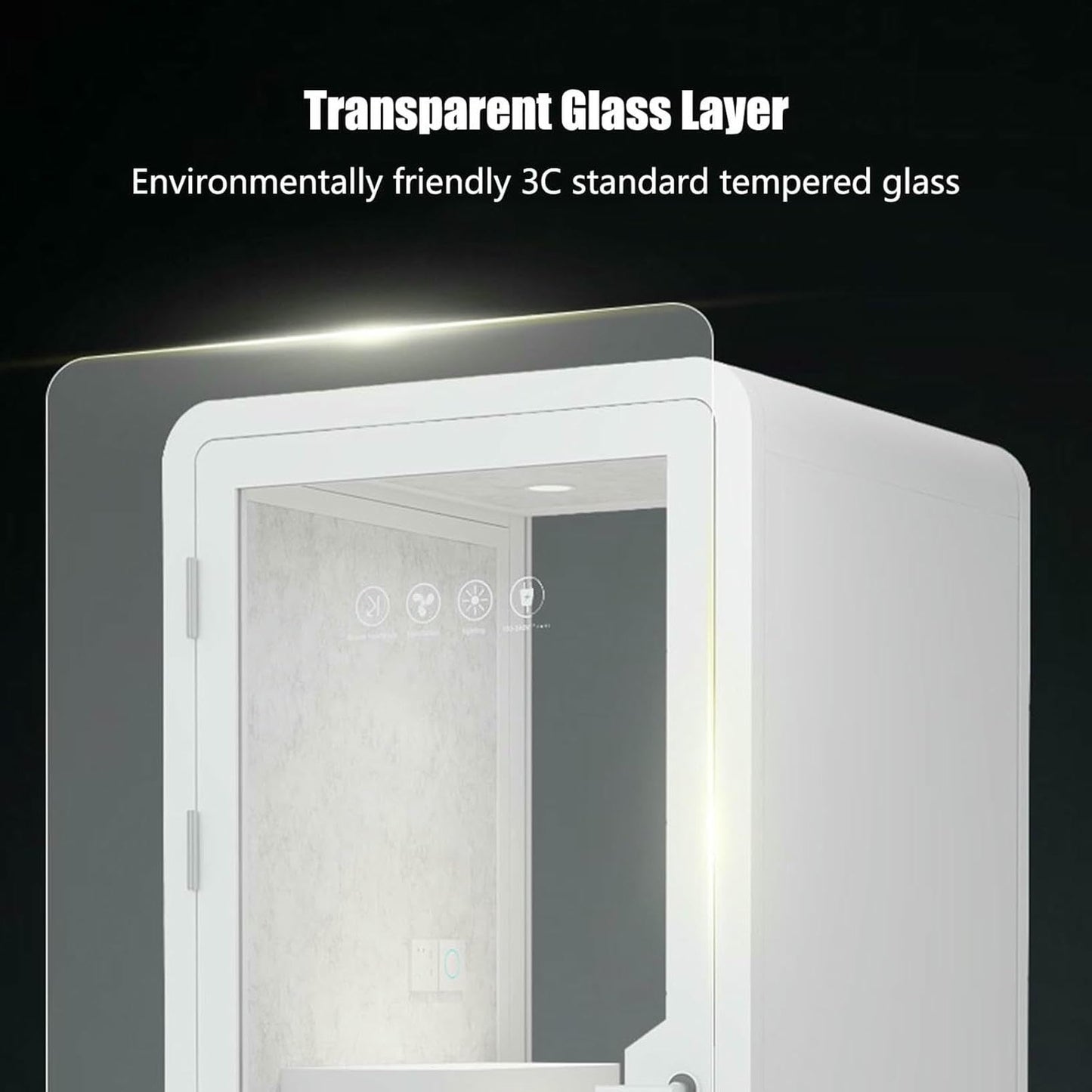 Mobile Soundproof Office Pod, Portable Movable Sound Proof Phone Booth, LED-Light Sound Proof Booth Work Pod for Office and Home, Privacy Proof Separate Room