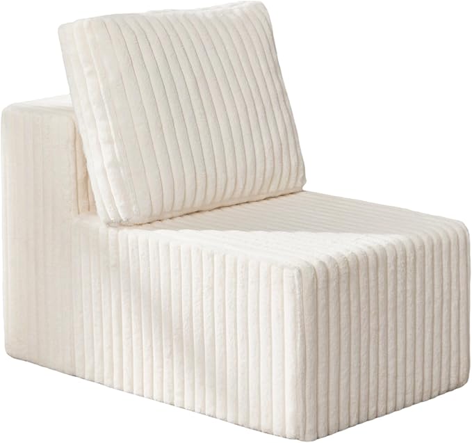 Single Sofa 1 Seat Couch with Deep Seat Memory Foam Cloud Chair with Pillows