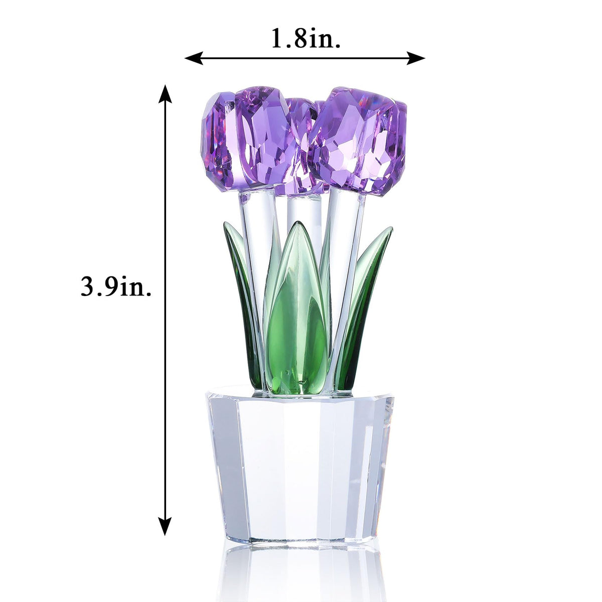 Movdyka Tulips Glass Flowers Figurines Crystal Decor Collectibles