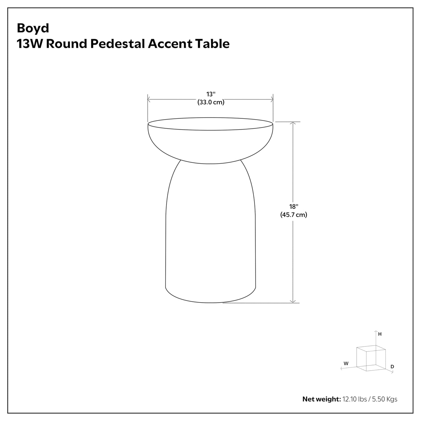 SIMPLIHOME Boyd End Table - 13" Wide x 18" High Solid Mango Wood Round Accent Table in Raven Black, Handcrafted Contemporary Nightstand or Lamp Stand for Living Room, Bedroom, or Office, Assembled