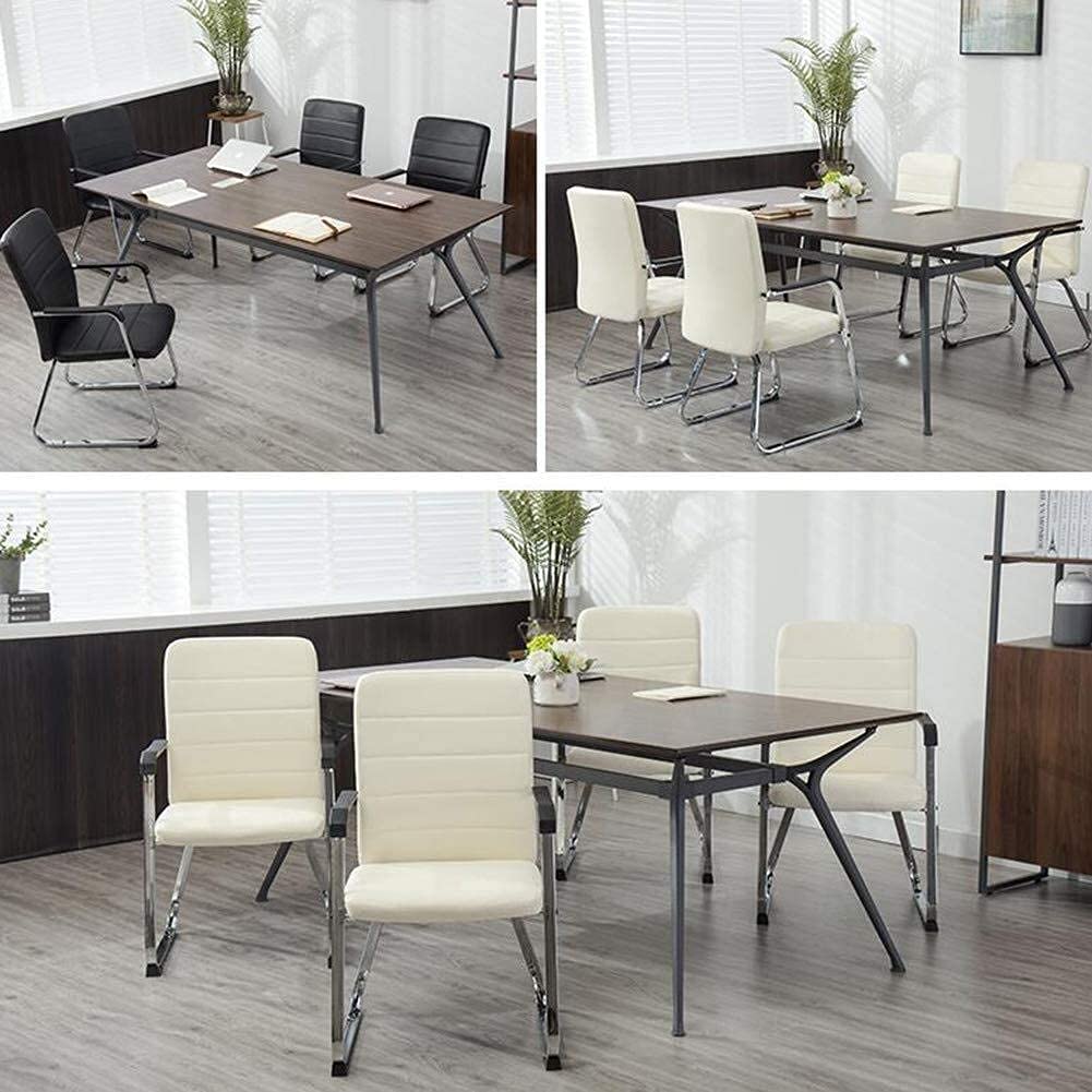 GAAHRQQQ Conference Visitor Chair Heavy Steel Base Office Chair Breathable Foam Cushion Computer Desk Executive Chair (Color: White)