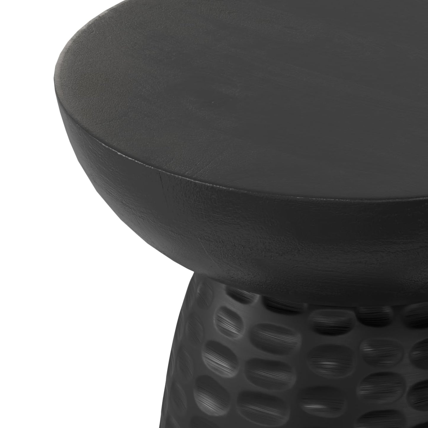 SIMPLIHOME Boyd End Table - 13" Wide x 18" High Solid Mango Wood Round Accent Table in Black, Handcrafted Contemporary Nightstand or Lamp Stand for Living Room, Bedroom, or Office, Assembled