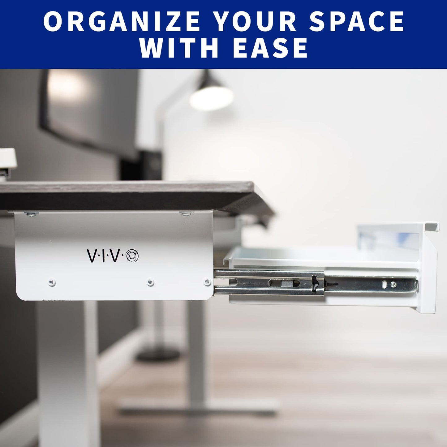 VIVO 16 inch Under Desk Slide Out Drawer without Shell, Home Office Storage Organizer, White, DESK-AC03A-W