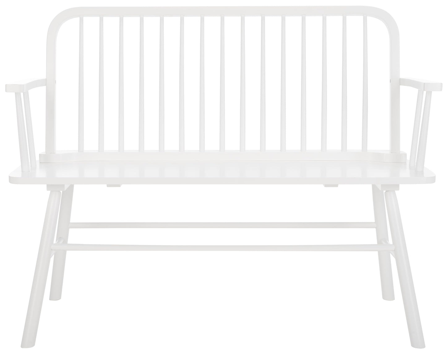 SAFAVIEH Home Collection – Lucilia Spindle Bench, White Solid Wood Entryway or Dining Bench, Windsor Style Seating (BCH8501B)