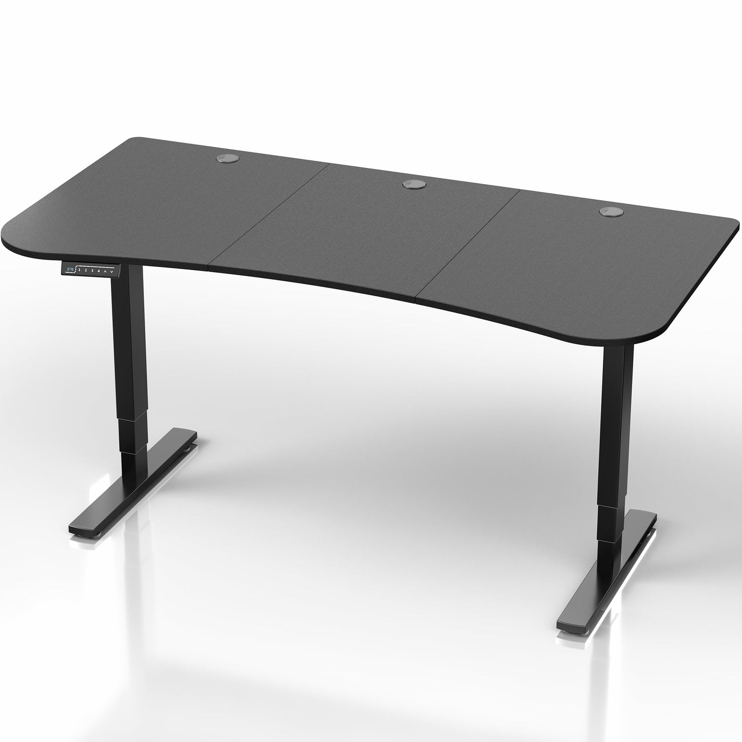 VIVO Electric 63 x 32 in Standing Desk, Touch Screen Adjustment, 220 lb Frame Support, 2E Series, Black Carbon Fiber Top Black Frame, DESK-KIT-2EBR