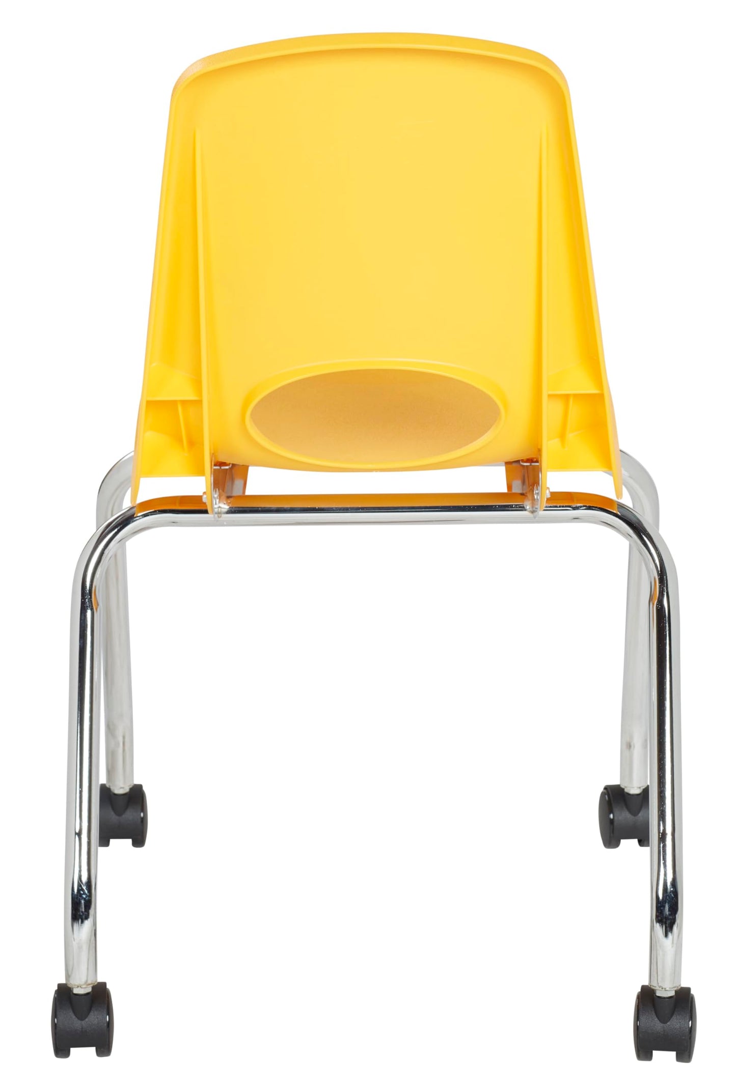 FDP 18" Mobile School Chair with Wheels for Kids, Teens and Adults Ergonomic Seat for in-Home Learning, Classroom or Office - Yellow (2-Pack)