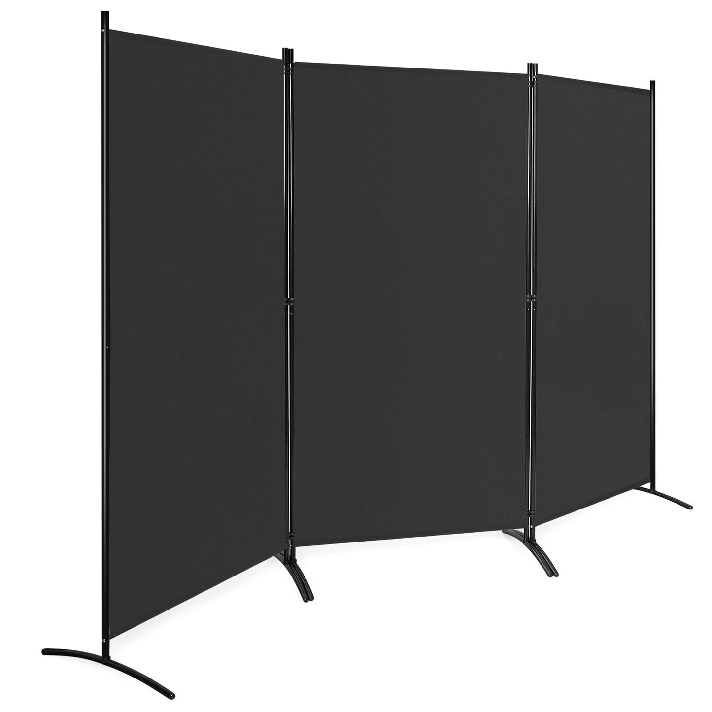 Giantex 6 Ft Tall 3 Panel Room Divider Black, Lightweight Portable Folding Privacy Screen, Freestanding Partition Wall Divider and Separator for Bedroom Home Office Apartment Studio