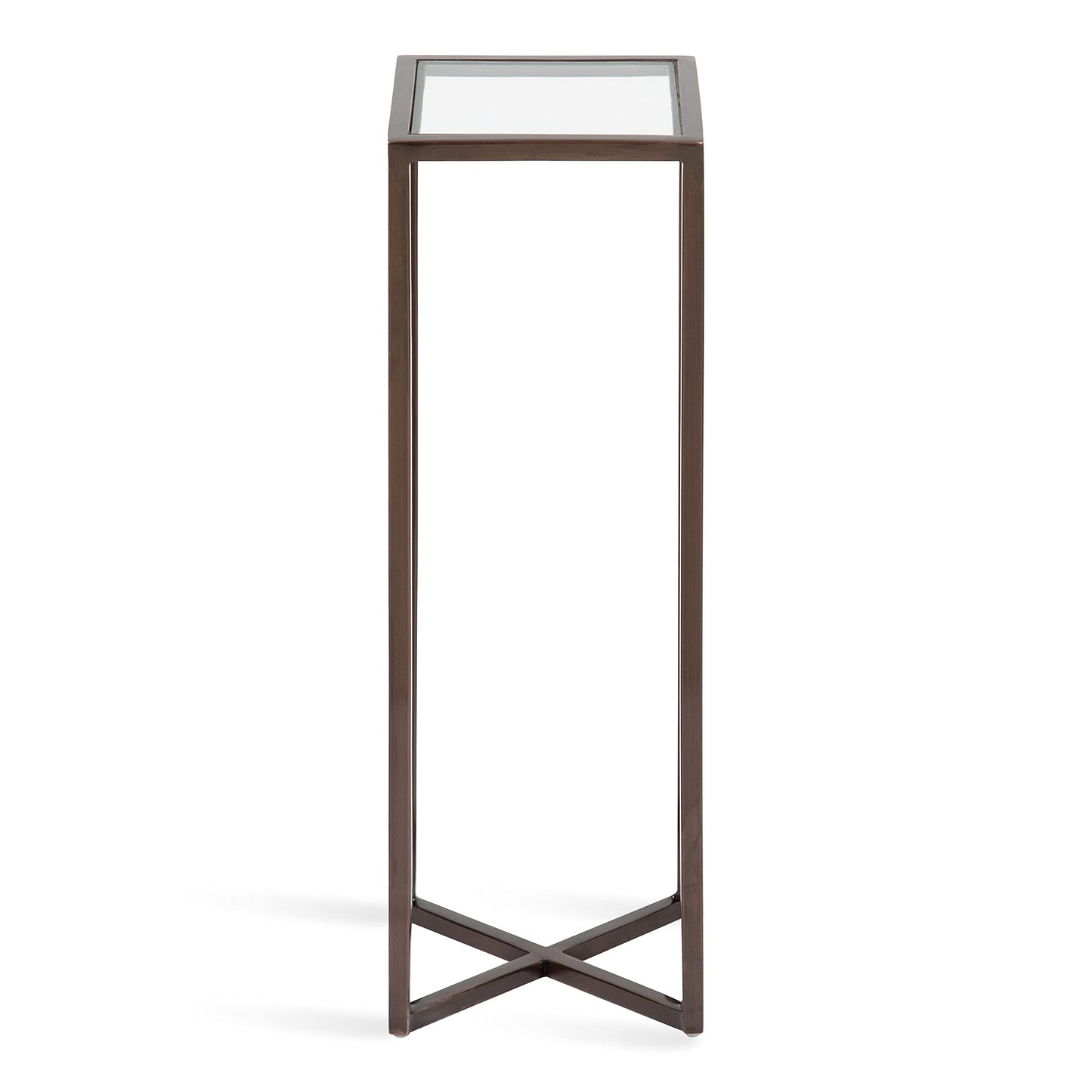 Kate and Laurel Jaspur Modern Drink Table, 7 x 7 x 21, Bronze, Decorative Glam Accent Table for Display and Storage
