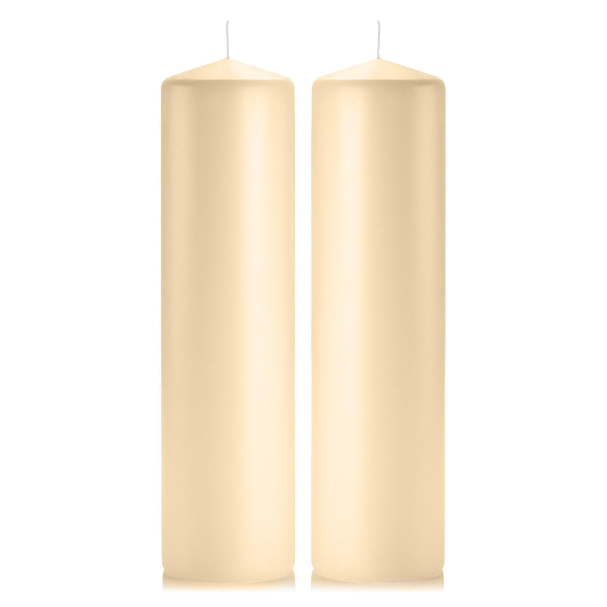 Light In The Dark Ivory Pillar Candles - Set of 2 Unscented Pillar – 3x12 inches for Wedding Centerpiece Candle, Home Decor and Holiday Celebrations