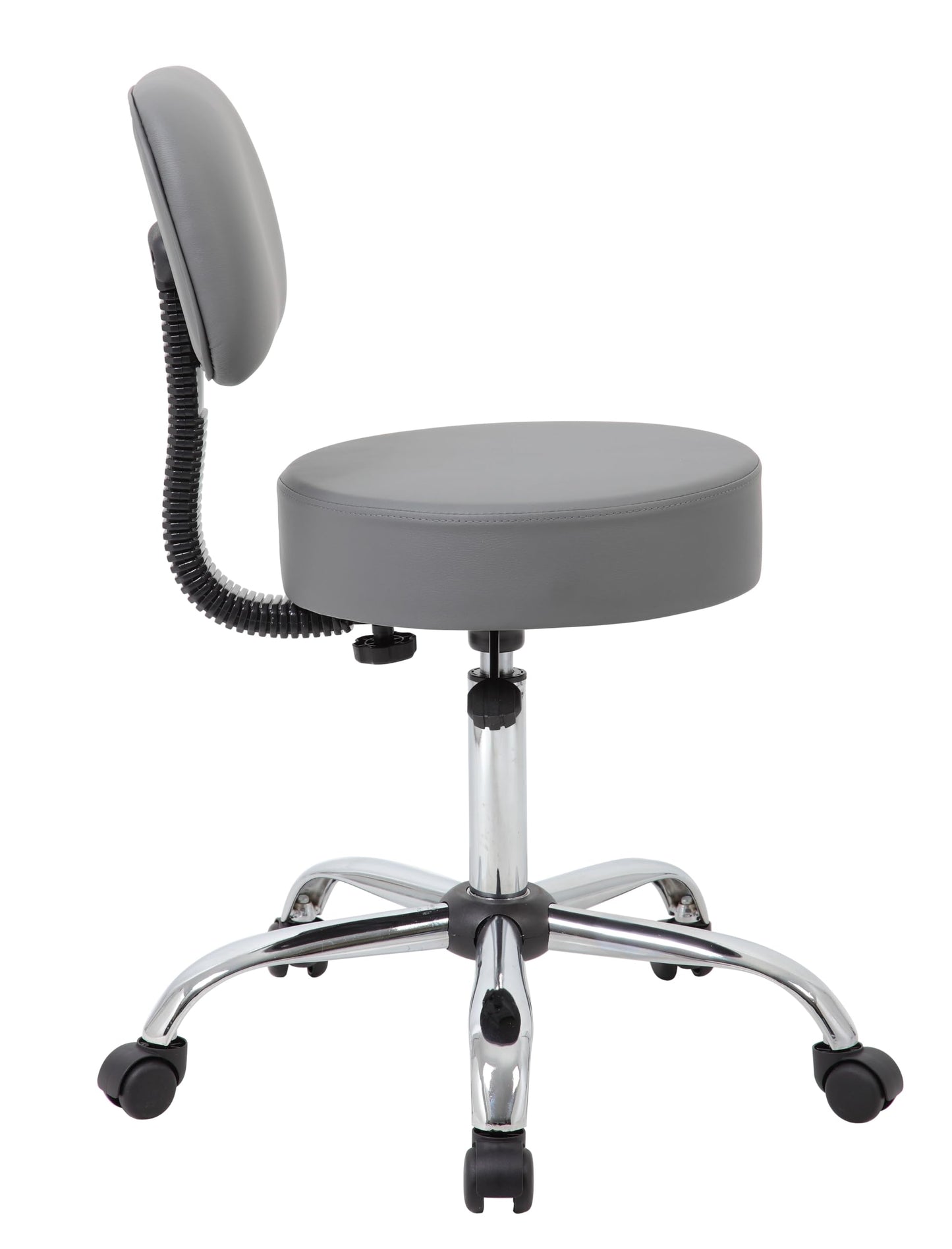 Boss Office Products Be Well Medical Spa Professional Adjustable Drafting Stool with Back, Grey (B245-GY)