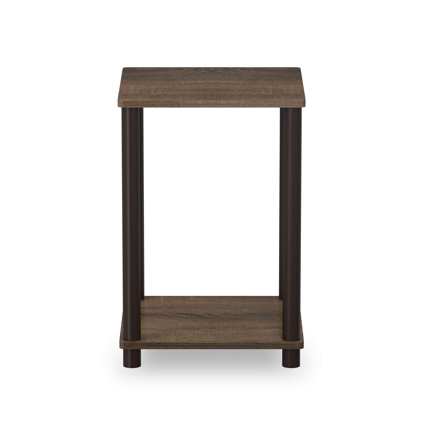 FURINNO Turn-N-Tube Haydn 2-Pack End Table, Walnut/Brown