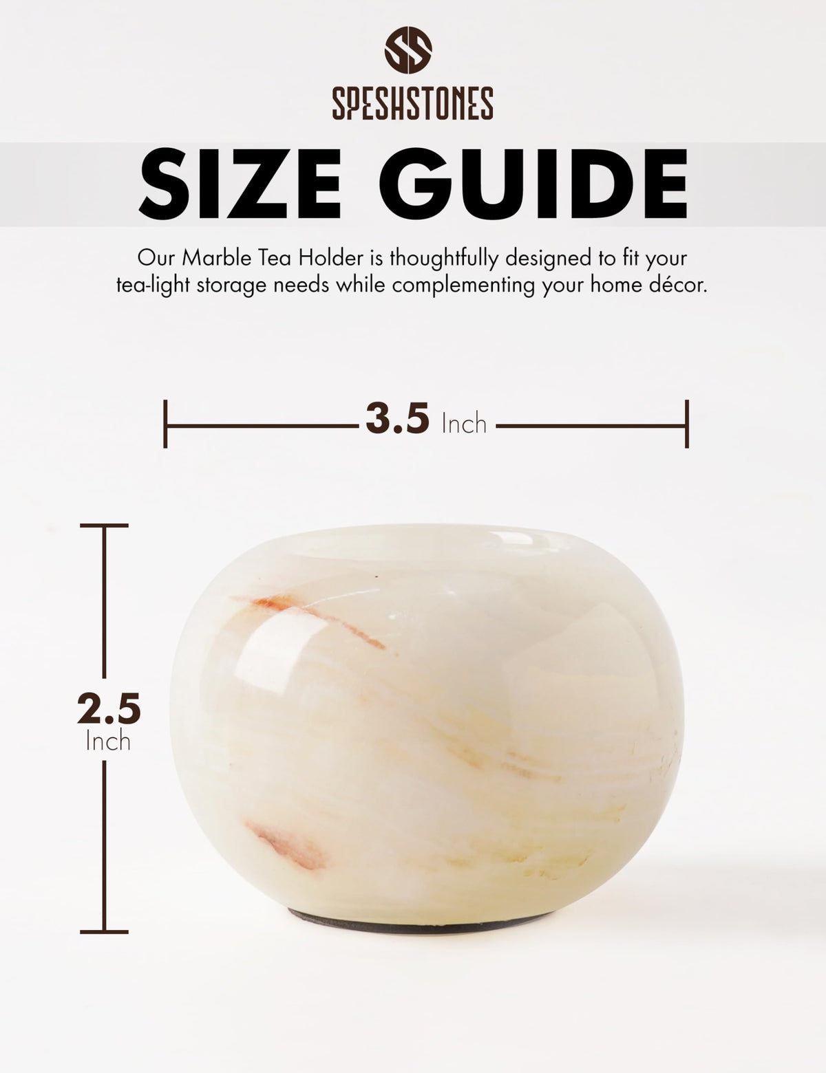 SPESHSTONES Marble Tealight Candle Holder 3.5 Inch Cream Onyx Stone Votive Candle Holders for Tables Centerpieces Decor - Small Candles Holders for Wedding Gifts