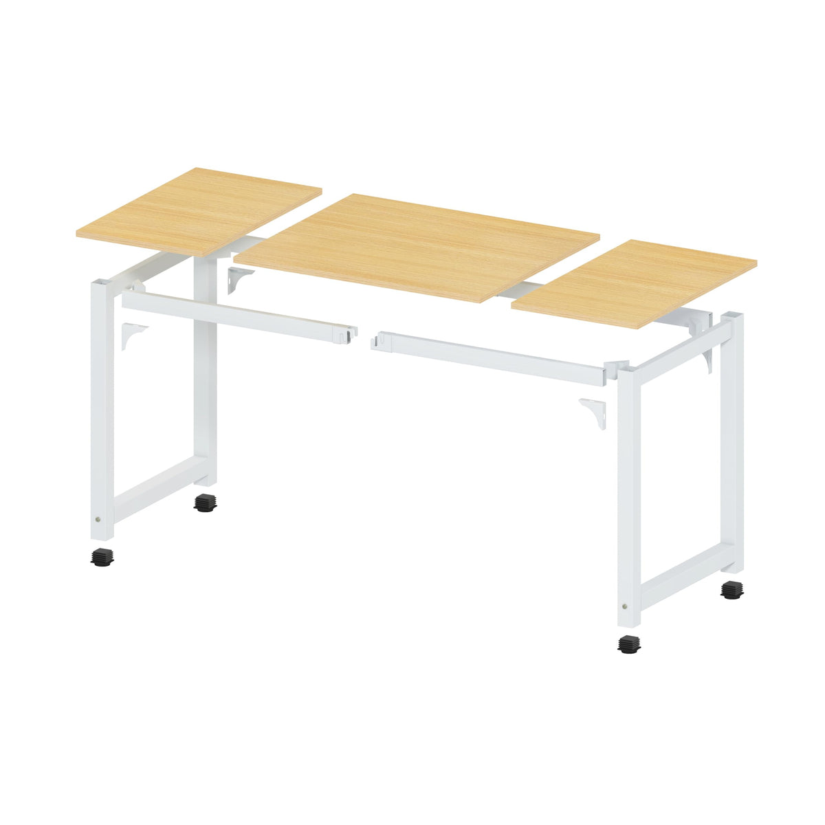NSdirect Modern Computer Desk 63 Inch Large Office Desk, Writing Study Table for Home Office Desk Workstation Wide Metal Sturdy Frame Thicker Steel Legs, White