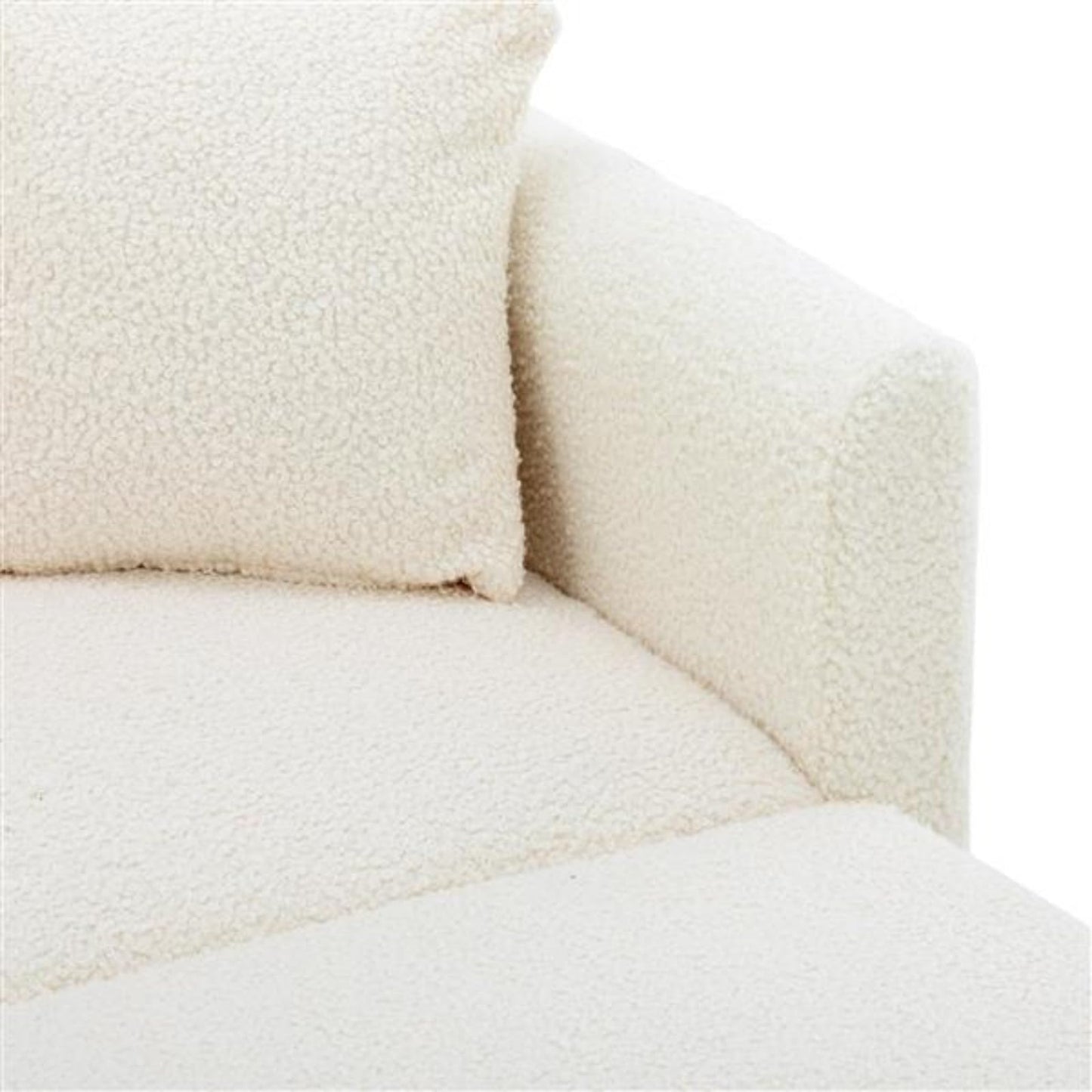 RENPINYOUX Stylish and Elegant Recliner, Armchair, Sofa Chair, Sofa Bed, Curved Edges, Thick Foam, Multi-Purpose, Suitable for Living Room, Bedroom, White