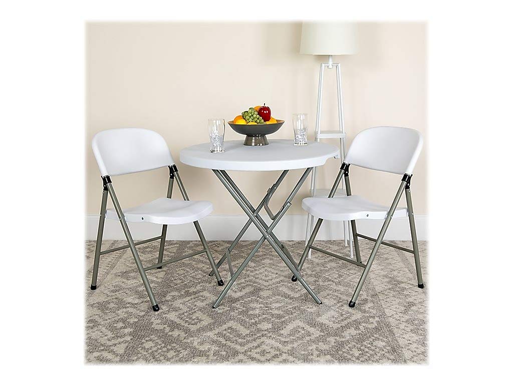 Flash Furniture Hercules Series Plastic Folding Event Chairs with Textured Seats, Lightweight Plastic Folding Chairs, Set of 6, White