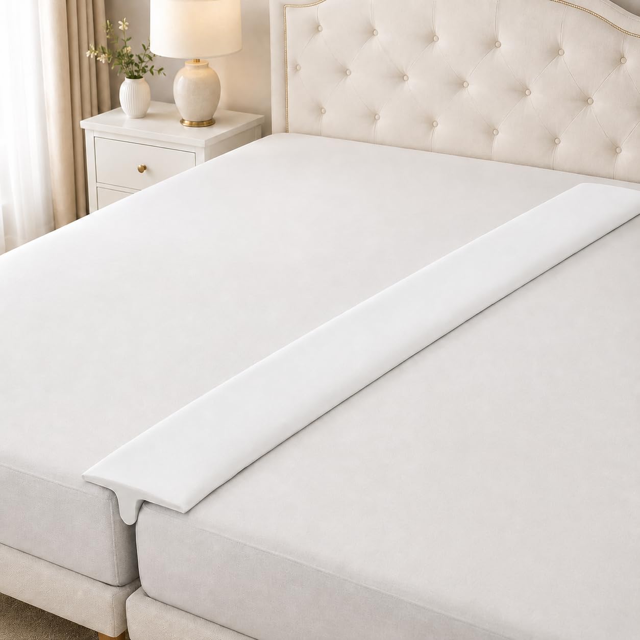 TFNDUEA 12 Inch Wide Split King Gap Filler for Adjustable Bed - Twin XL to King Bed Bridge Converter with Removable Cover