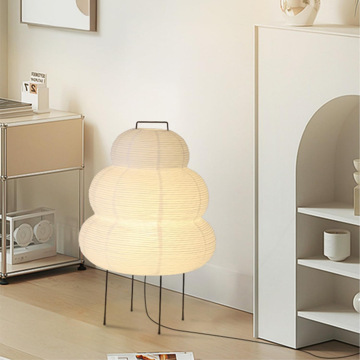 CMHSYTKE Noguchi Style Akari Floor Lamp, Rice Paper Lantern for Establishing A Warm and Cozy Ambiance in Any Room (Cloud), Japanses Floor Lamp
