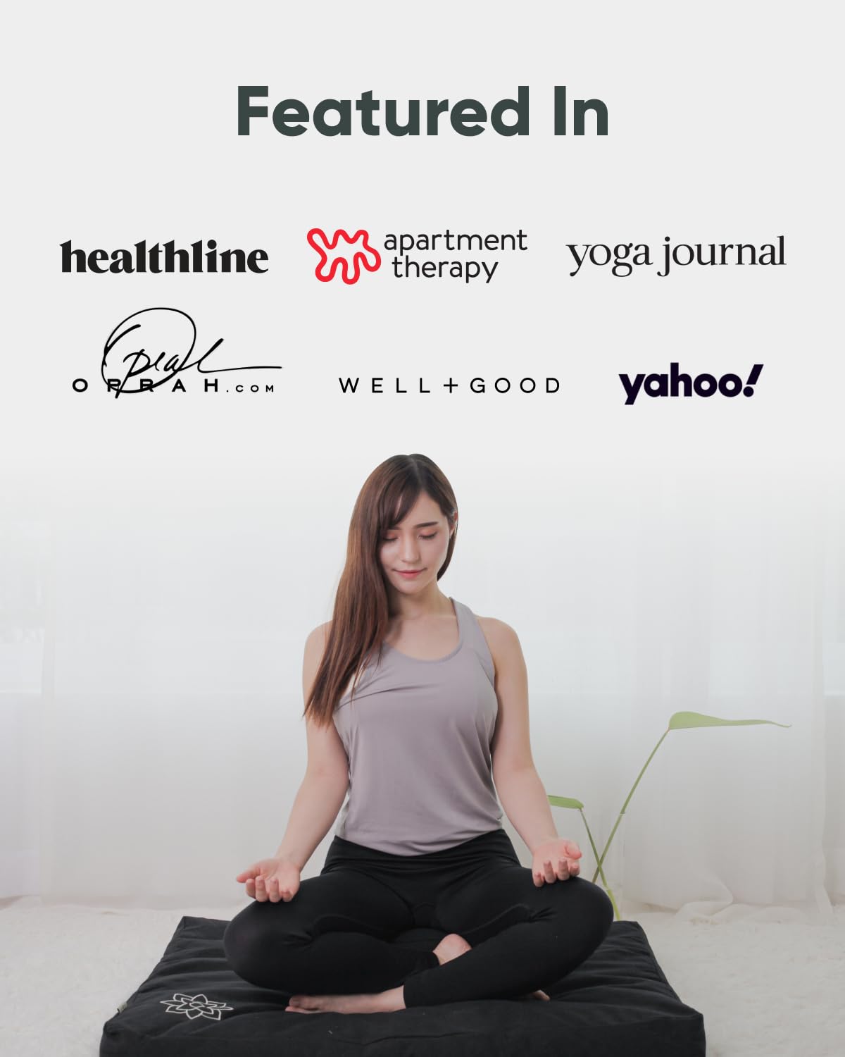 Mindful Modern Zabuton Meditation Mat - Cotton Filled Yoga and Meditation Pad - Zabuton Meditation Cushion for Kneeling and Sitting Support - Large Rectangular Sitting Floor Pillow for Bench or Zafu