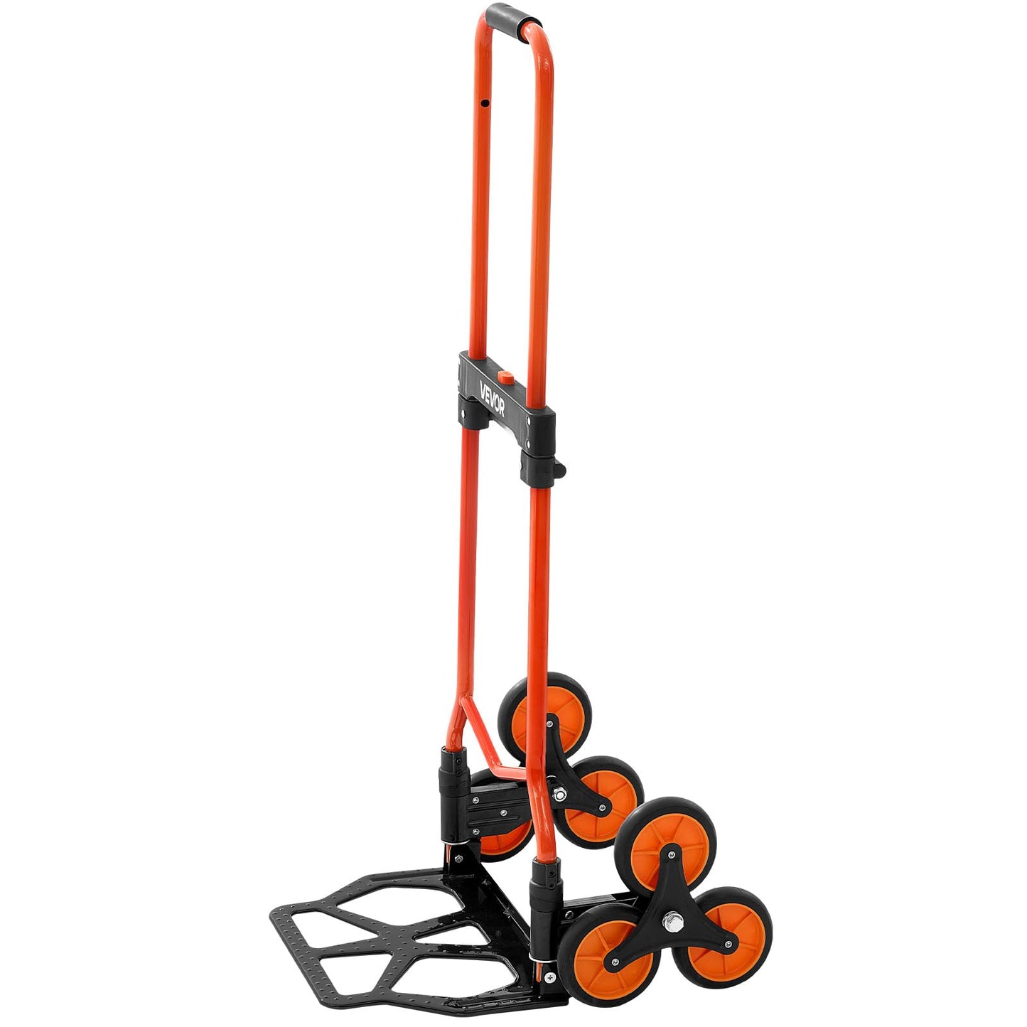 VEVOR Stair Climbing Cart 260 LBS, Portable Folding Aluminum Trolley Dolly for Stairs with Telescoping Handle, 6 Mute Wheels & 2 Ropes, Stair Climber Dolly for Home, Groceries, Warehouse