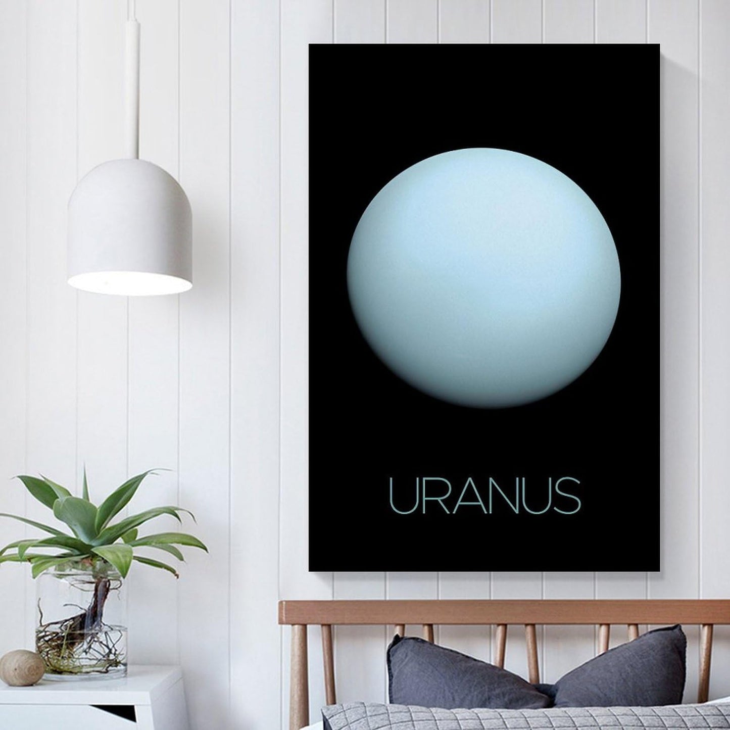 XIAOLOUTINYU Solar System Canvas Wall Art - Uranus Planet Space Poster for Kids Room Bedroom Classroom, STEM Educational Astronomy Decor, Science Gift for Boys Girls Teens, 16x24 Inch Unframed