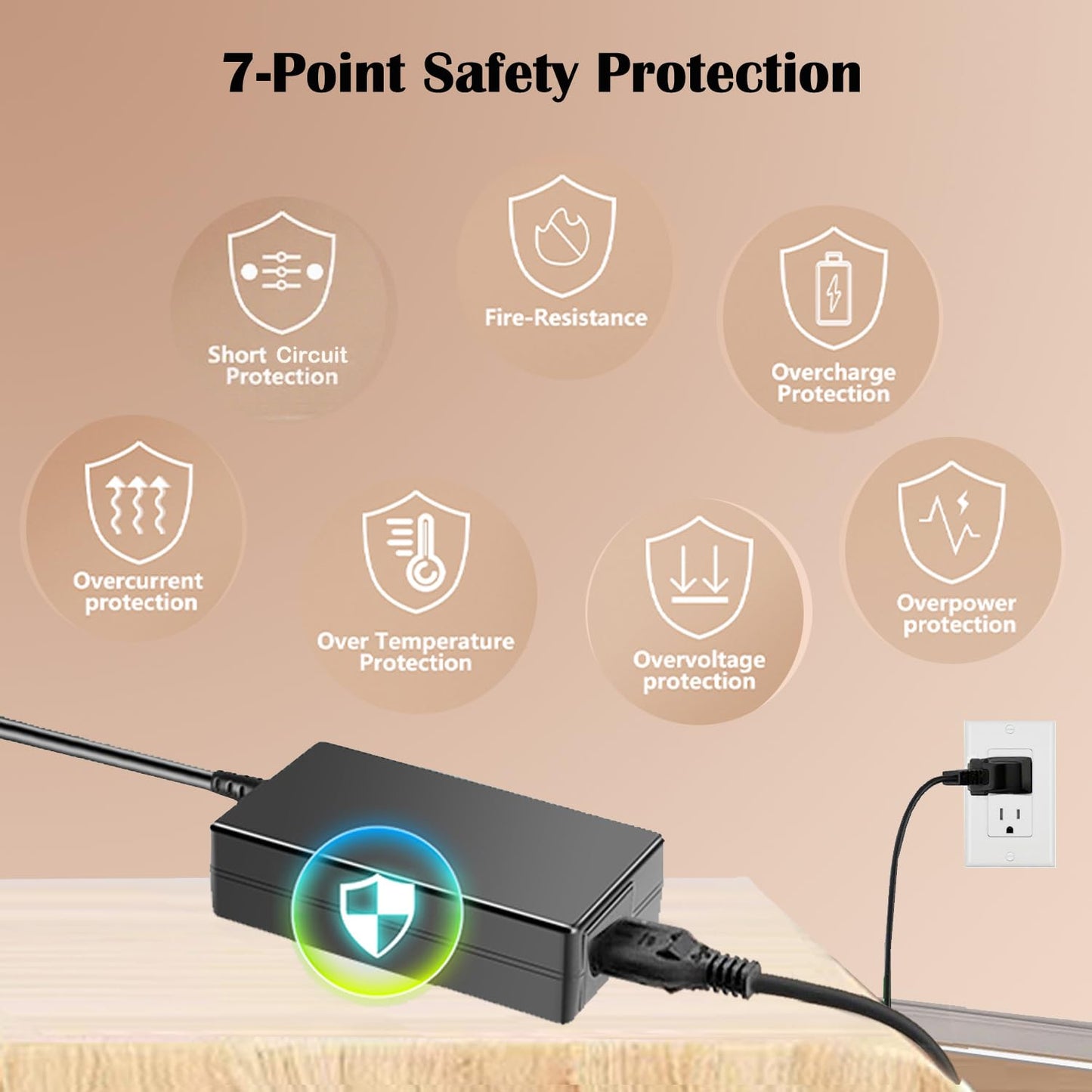 Metasources 2-Prong 29V AC/DC Adapter Compatible with Furmax ST241 40" 48" 55" 63" 40 x 24 48 x 24 55 x 24 in 63 x 24 Inches Electric Height Adjustable Sit Stand Up Standing Desk Power Supply Cord