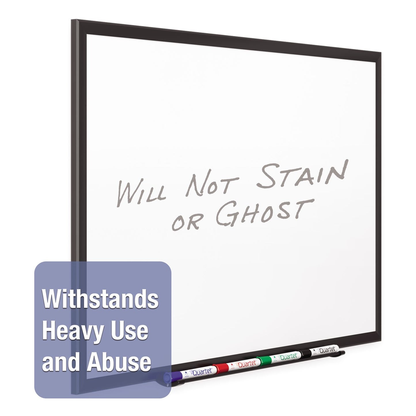 Quartet Magnetic Porcelain Whiteboard, 6' x 4' White Board, Premium, Duramax, Black Aluminum Frame (2547B)