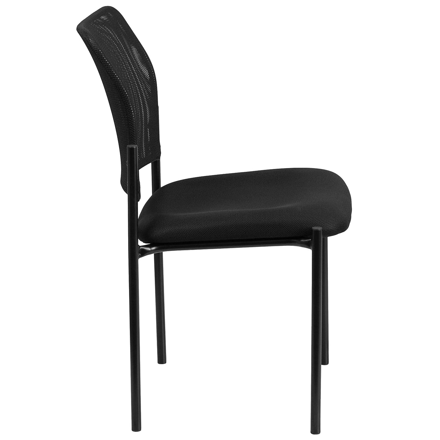 Flash Furniture Jana Comfort Black Mesh Stackable Steel Side Chair