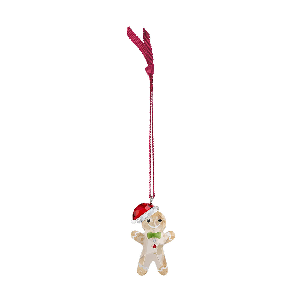 Swarovski's Holiday Cheers Gingerbread Hanging Ornament, Gold-Tone, Green and Red Crystals, Part of the Holiday Cheers Collection