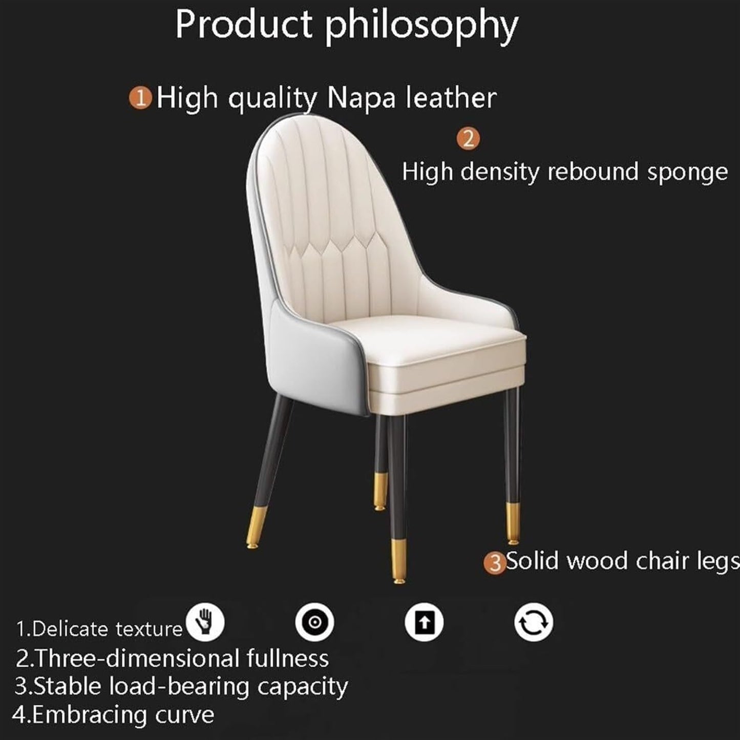 Modern Napa Leather Dining Chairs Set of 6 Black and Dark Green Color Scheme Wooden Legs Ideal for Kitchen Living Room Lounge and Office Dark Gray and Blue Stylish and Comfortable Furniture