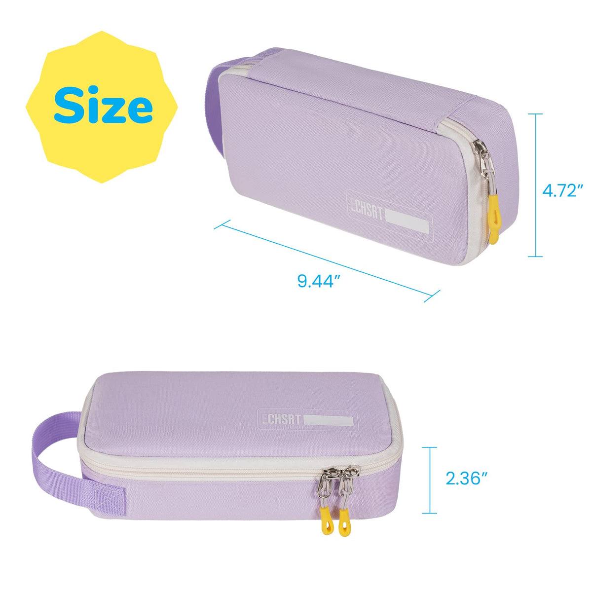 ECHSRT Pencil Case for Men Women, Large Pen Bag for Adults, Portable Pencil Pouch Aesthetic with Handle, Zipper Cases for Office Organizer Purple for Girls