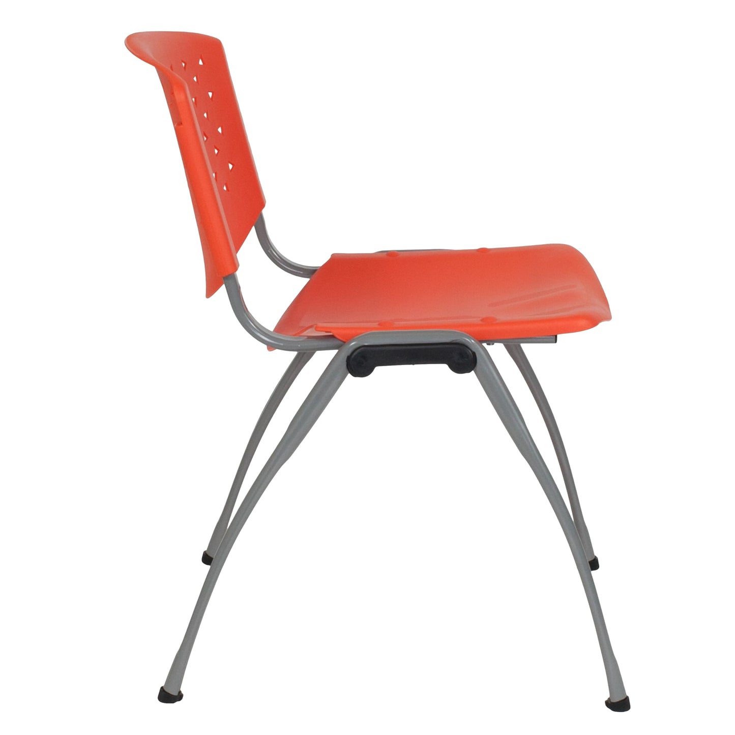 Flash Furniture HERCULES Series 880 lb. Capacity Orange Plastic Stack Chair with Titanium Gray Powder Coated Frame
