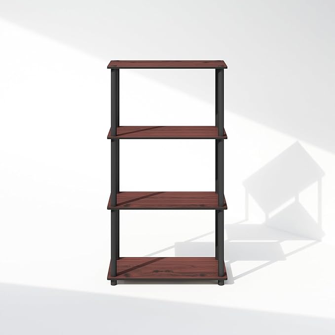 Furinno Turn-N-Tube Book Shelf, 4-Tier Bookshelf, Bookcase