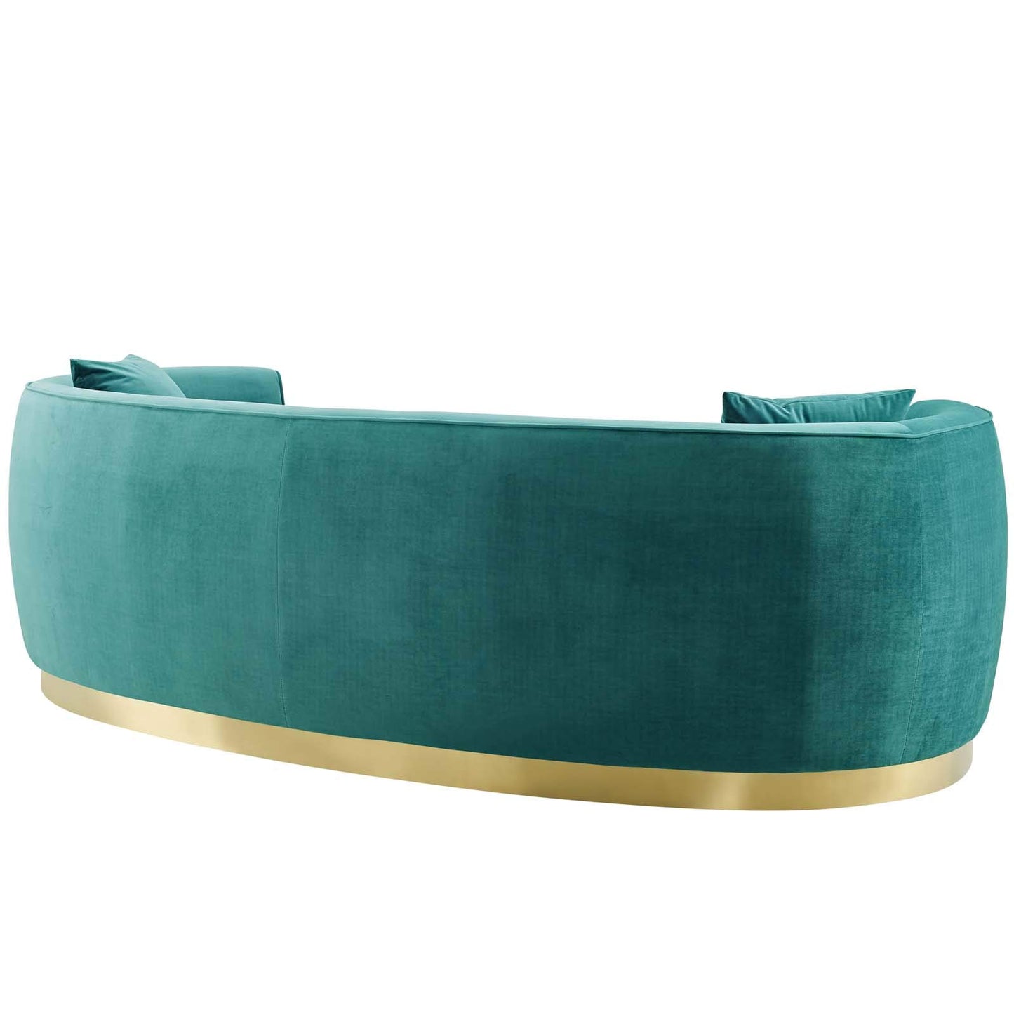 Modway EEI-3408-TEA Resolute Curved Performance Velvet Sofa, Teal