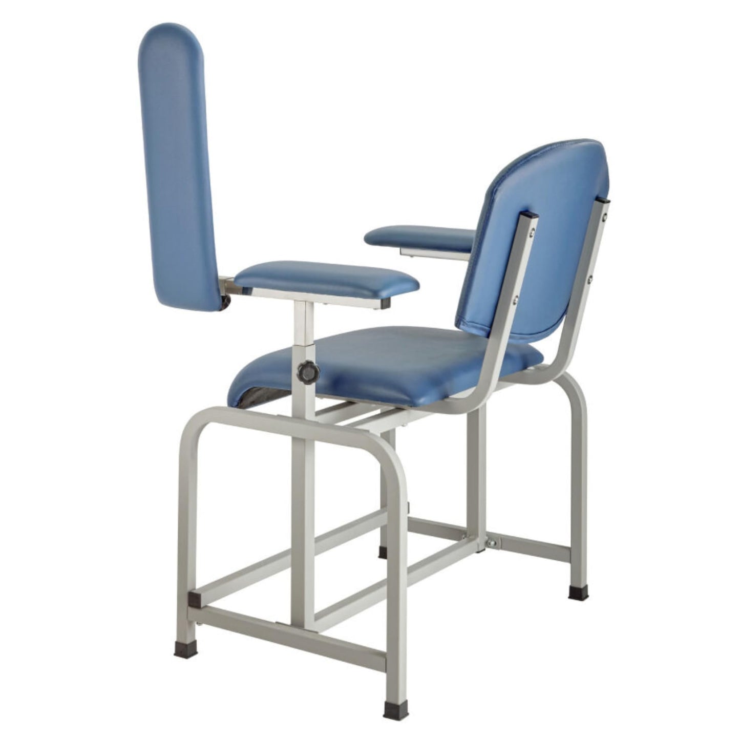 VivaComfort Blue 400 lbs Weight Capacity Phlebotomy Chair with Adjustable Armrest, Blood Draw Chair, Comfortable Lab Medical Chair