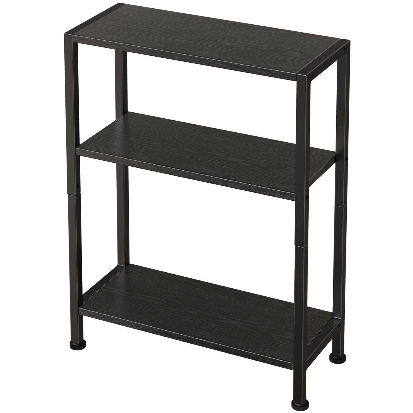 Vantimo 3-Tier Side Table, Small EndTable, Sofa SideTable for Narrow Spaces, Slim EndTable, NightstandTable, Skinny Bedside Table, for Living Room, Bedroom, Office, Black