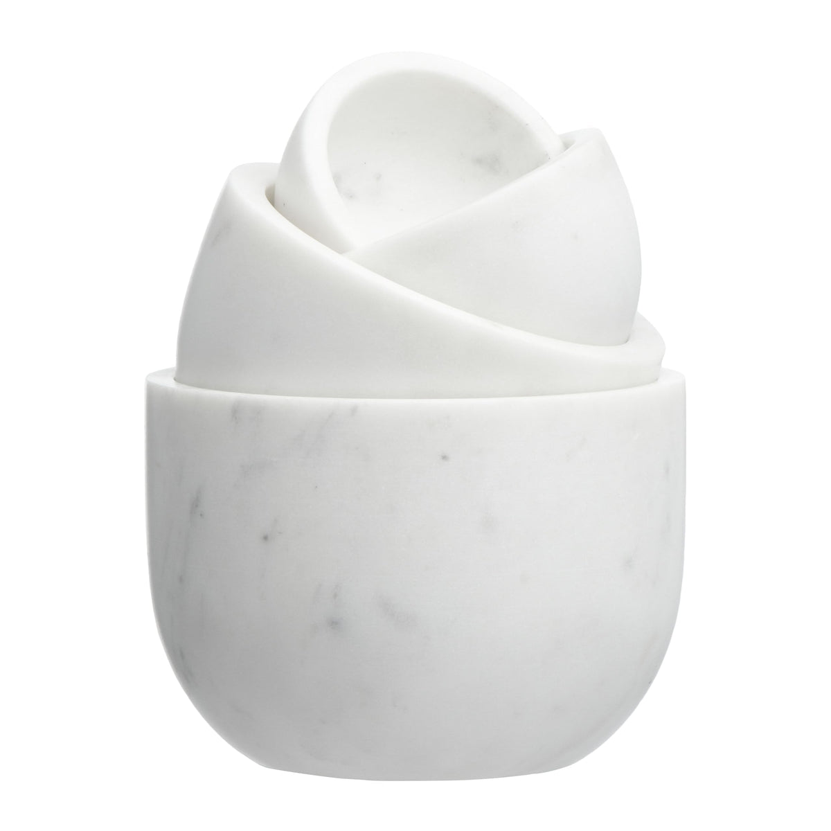 Creative Co-op White Marble Bowls (Set of 4)